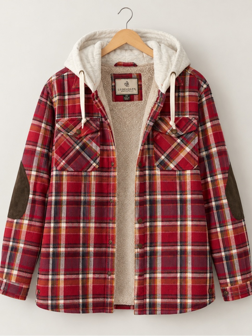 Legendary Whitetails Red Plaid Sherpa-Lined Hooded Jacket
